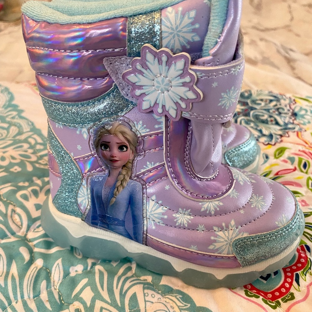 Disney Frozen Kids Snow Boots - Purple and Blue